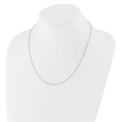 26 Inch 14K White Gold 1.1mm D/C Square Cable 2In+2In Adjustable Chain Necklace
