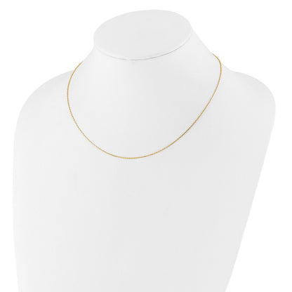 18 Inch 14K Yellow Gold 1.1mm D/C Square Cable 1In+1In Adjustable Chain Necklace