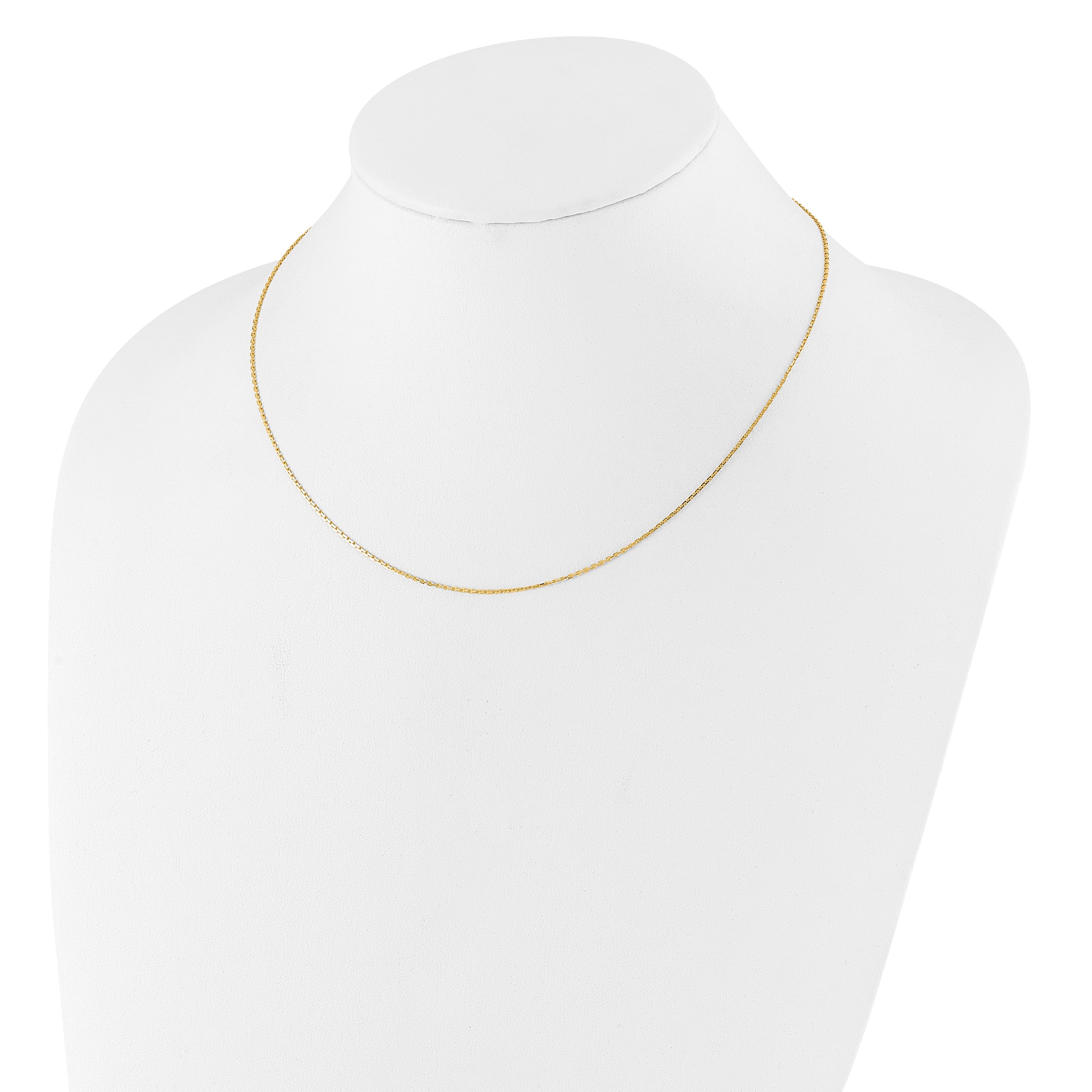 26 Inch 14K Yellow Gold 1.1mm D/C Square Cable 2In+2In Adjustable Chain Necklace