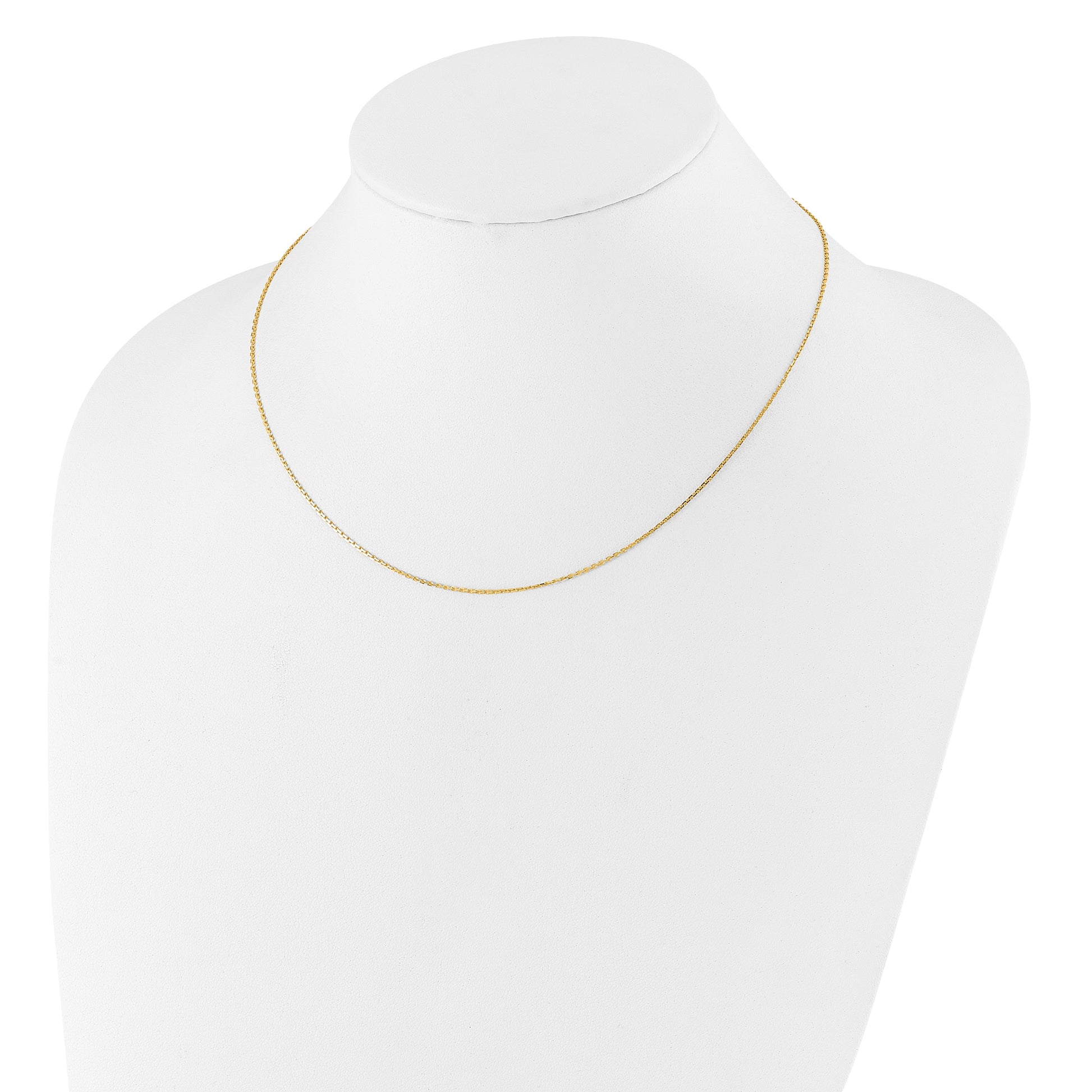 26 Inch 14K Yellow Gold 1.1mm D/C Square Cable 2In+2In Adjustable Chain Necklace