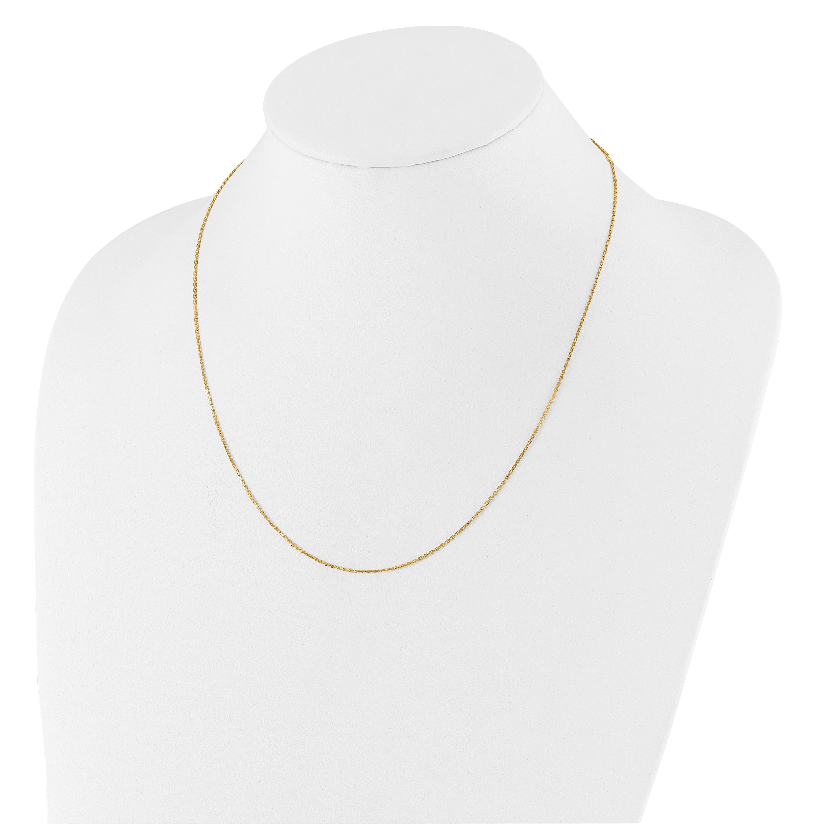 26 Inch 14K Yellow Gold 1.1mm D/C Square Cable 2In+2In Adjustable Chain Necklace