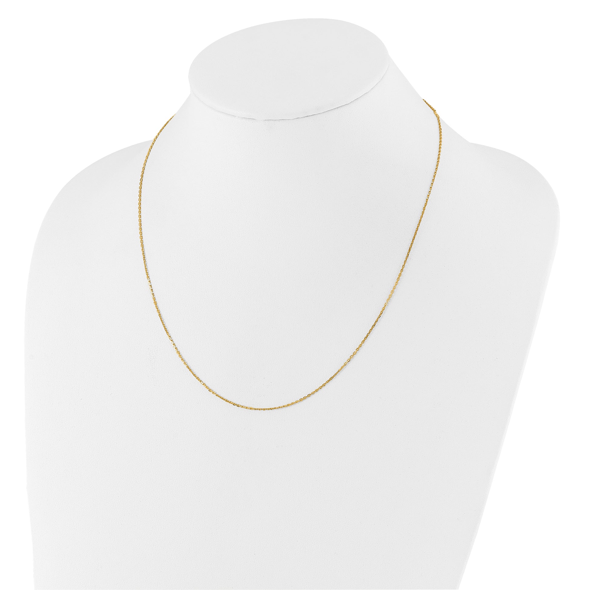 26 Inch 14K Yellow Gold 1.1mm D/C Square Cable 2In+2In Adjustable Chain Necklace