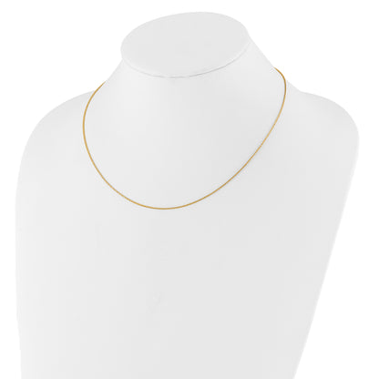 18 Inch 14K Yellow Gold 1mm D/C Open Franco 1In+1In Adjustable Chain Necklace