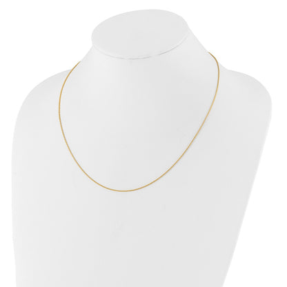 18 Inch 14K Yellow Gold 1mm D/C Open Franco 1In+1In Adjustable Chain Necklace