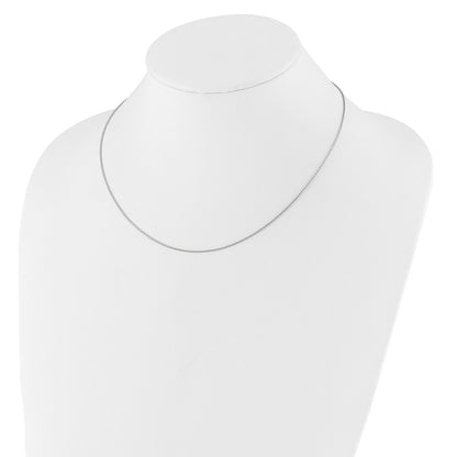 18 Inch 14K White Gold 1mm D/C Open Franco 1In+1In Adjustable Chain Necklace