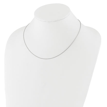 2 Inch 14K White Gold 1mm D/C Open Franco 1In+1In Adjustable Chain Necklace