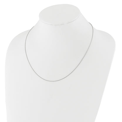 2 Inch 14K White Gold 1mm D/C Open Franco 1In+1In Adjustable Chain Necklace