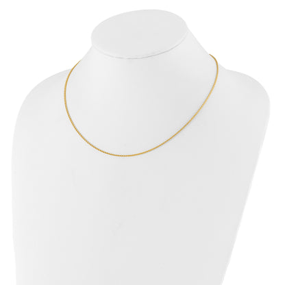 2 Inch 14K Yellow Gold 1.4mm D/C Open Franco 1In+1In Adjustable Chain Necklace