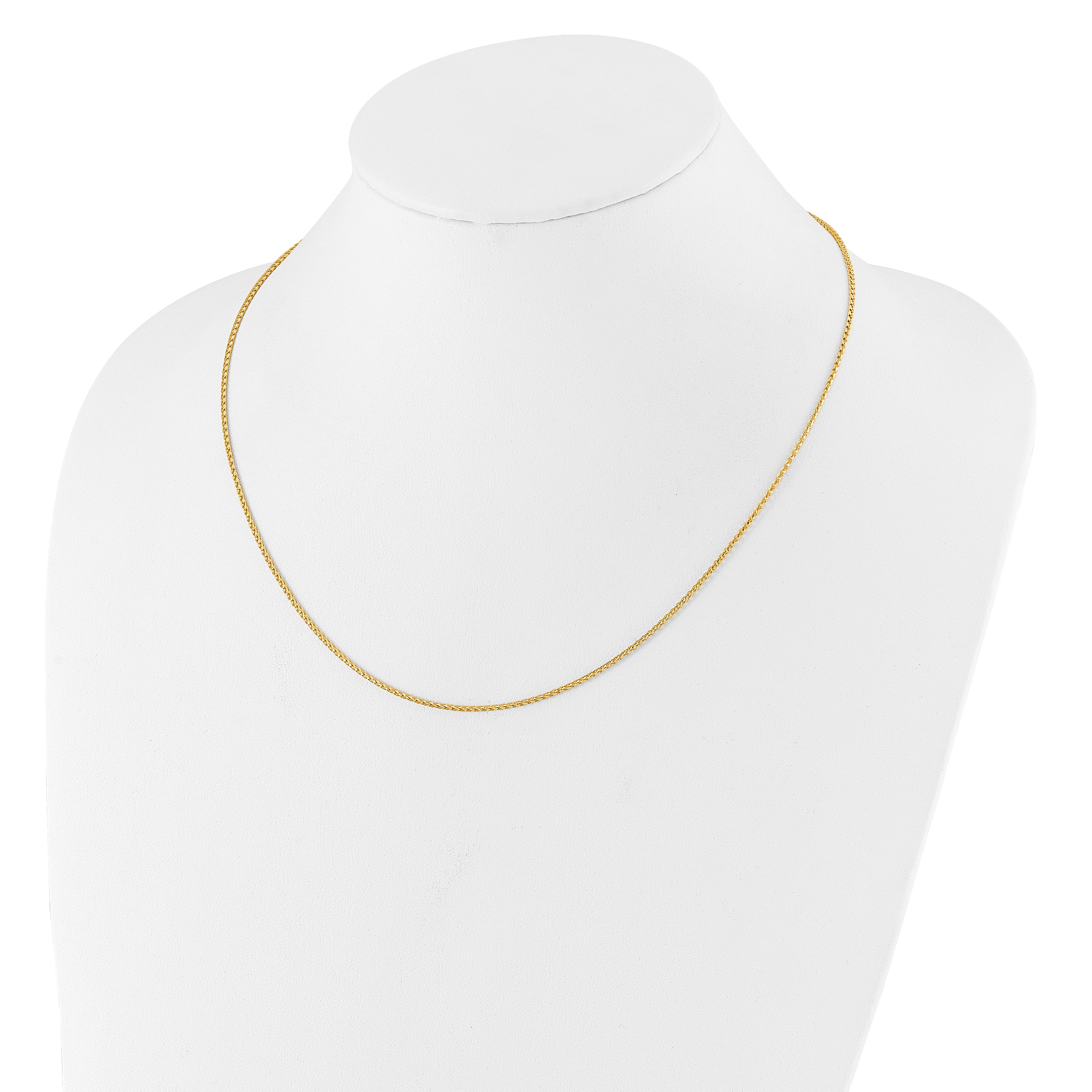 2 Inch 14K Yellow Gold 1.4mm D/C Open Franco 1In+1In Adjustable Chain Necklace