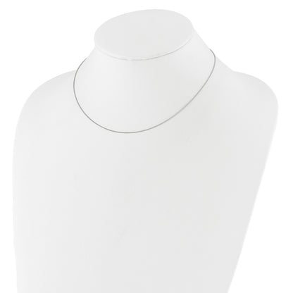 18 Inch 14K White Gold .8mm Baby Spiga 1In+1In Adjustable Chain Necklace