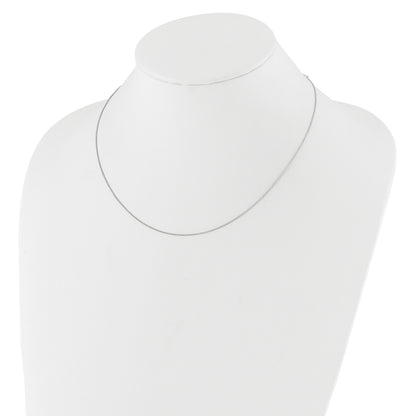 18 Inch 14K White Gold .8mm Baby Spiga 1In+1In Adjustable Chain Necklace