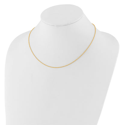 2 Inch 14K Yellow Gold 1.5mm D/C Loose Rope 1In+1In Adjustable Chain Necklace