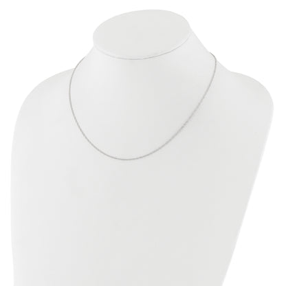 18 Inch 14K White Gold 1.25mm Singapore 1In+1In Adjustable Chain Necklace