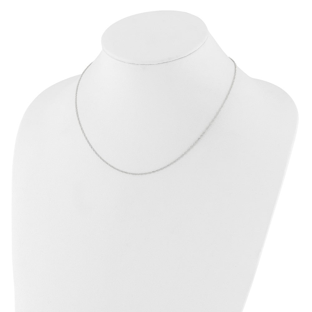2 Inch 14K White Gold 1.25mm Singapore 1In+1In Adjustable Chain Necklace