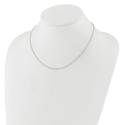 2 Inch 14K White Gold 1.5mm Singapore 1In+1In Adjustable Chain Necklace