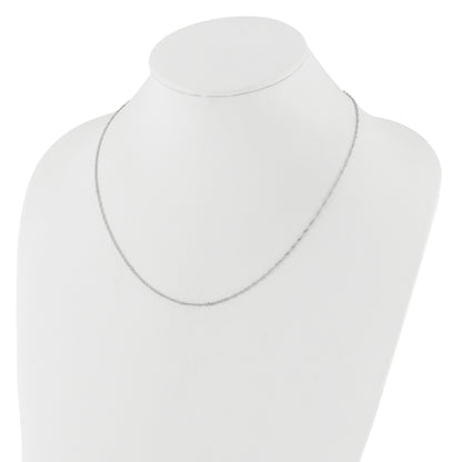 2 Inch 14K White Gold 1.5mm Singapore 1In+1In Adjustable Chain Necklace
