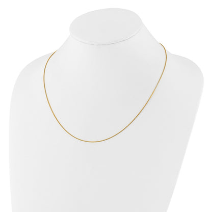 18 Inch 14K Yellow Gold .85mm Box 1In+1In Adjustable Chain Necklace