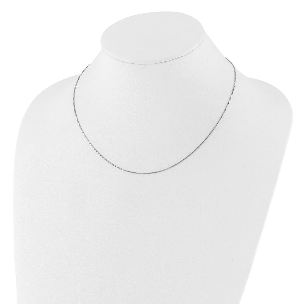 2 Inch 14K White Gold .85mm Box 1In+1In Adjustable Chain Necklace