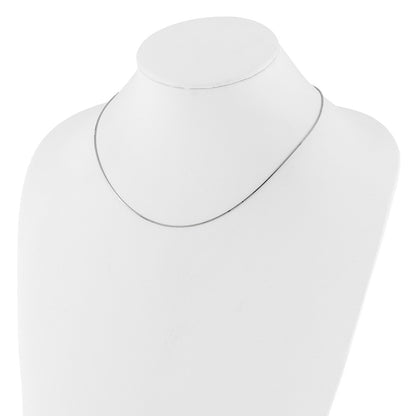 18 Inch 14K White Gold .95mm Box 1In+1In Adjustable Chain Necklace