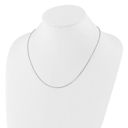 2 Inch 14K White Gold .95mm Box 1In+1In Adjustable Chain Necklace