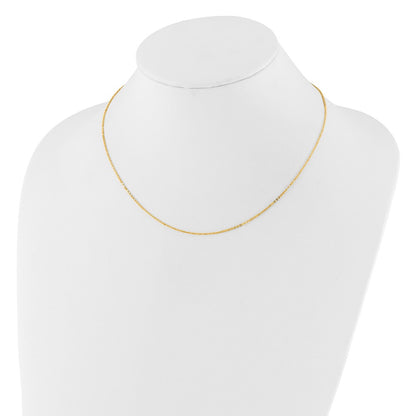 2 Inch 14K Yellow Gold 1.2mm Flat Cable 1In+1In Adjustable Chain Necklace