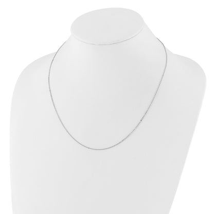 2 Inch 14K White Gold 1.2mm Flat Cable 1In+1In Adjustable Chain Necklace