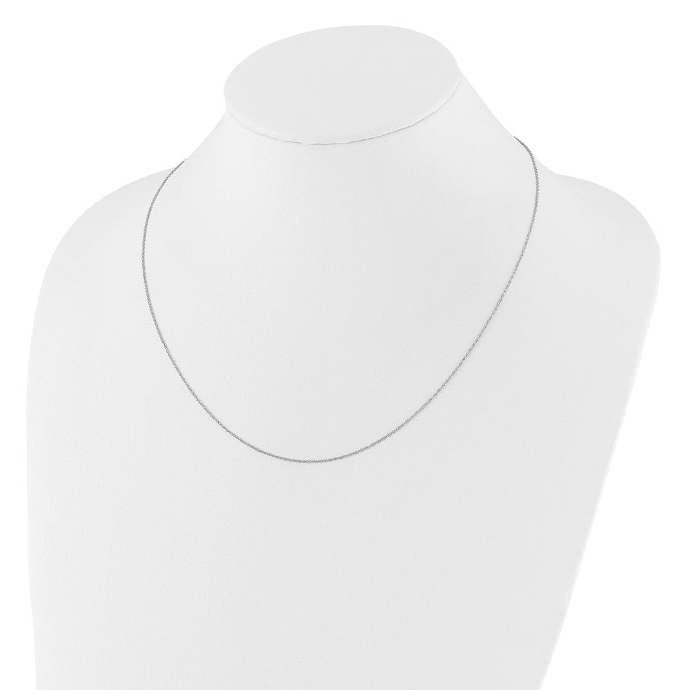 22 Inch 14K White Gold Adjustable .95mm Sparkle Singapore Chain Necklace