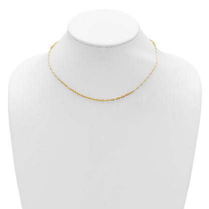 2 Inch 14K Yellow Gold 1.1mm Franco 1In+1In Adjustable Chain Necklace