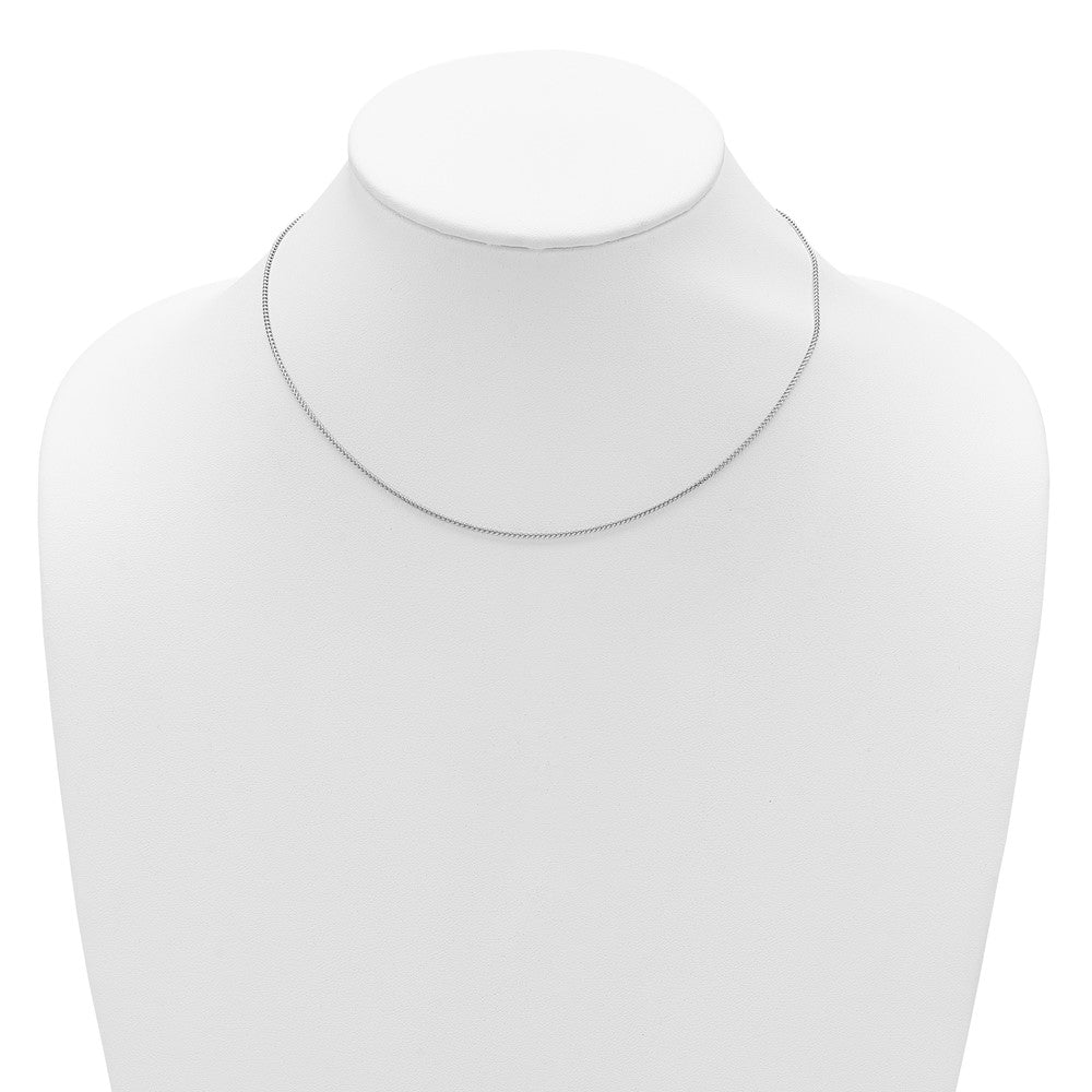 18 Inch 14K White Gold 1.1mm Franco 1In+1In Adjustable Chain Necklace