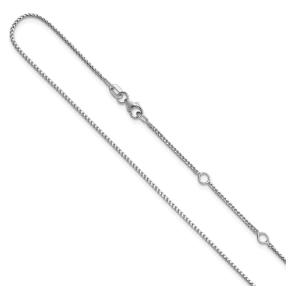 2 Inch 14K White Gold 1.1mm Franco 1In+1In Adjustable Chain Necklace