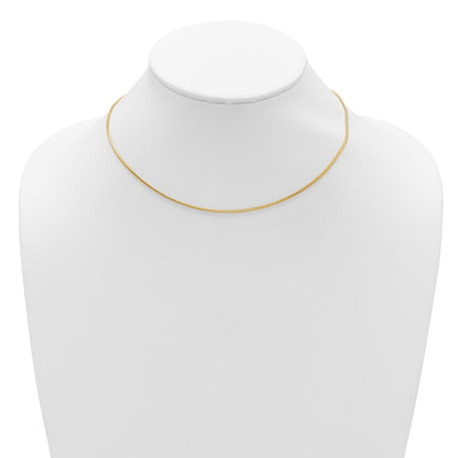 2 Inch 14K Yellow Gold 1.25mm Franco 1In+1In Adjustable Chain Necklace