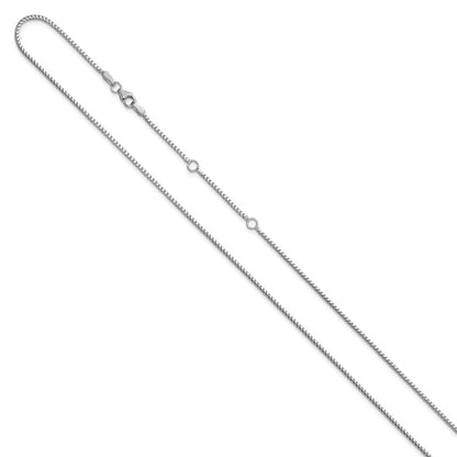 2 Inch 14K White Gold 1.25mm Franco 1In+1In Adjustable Chain Necklace