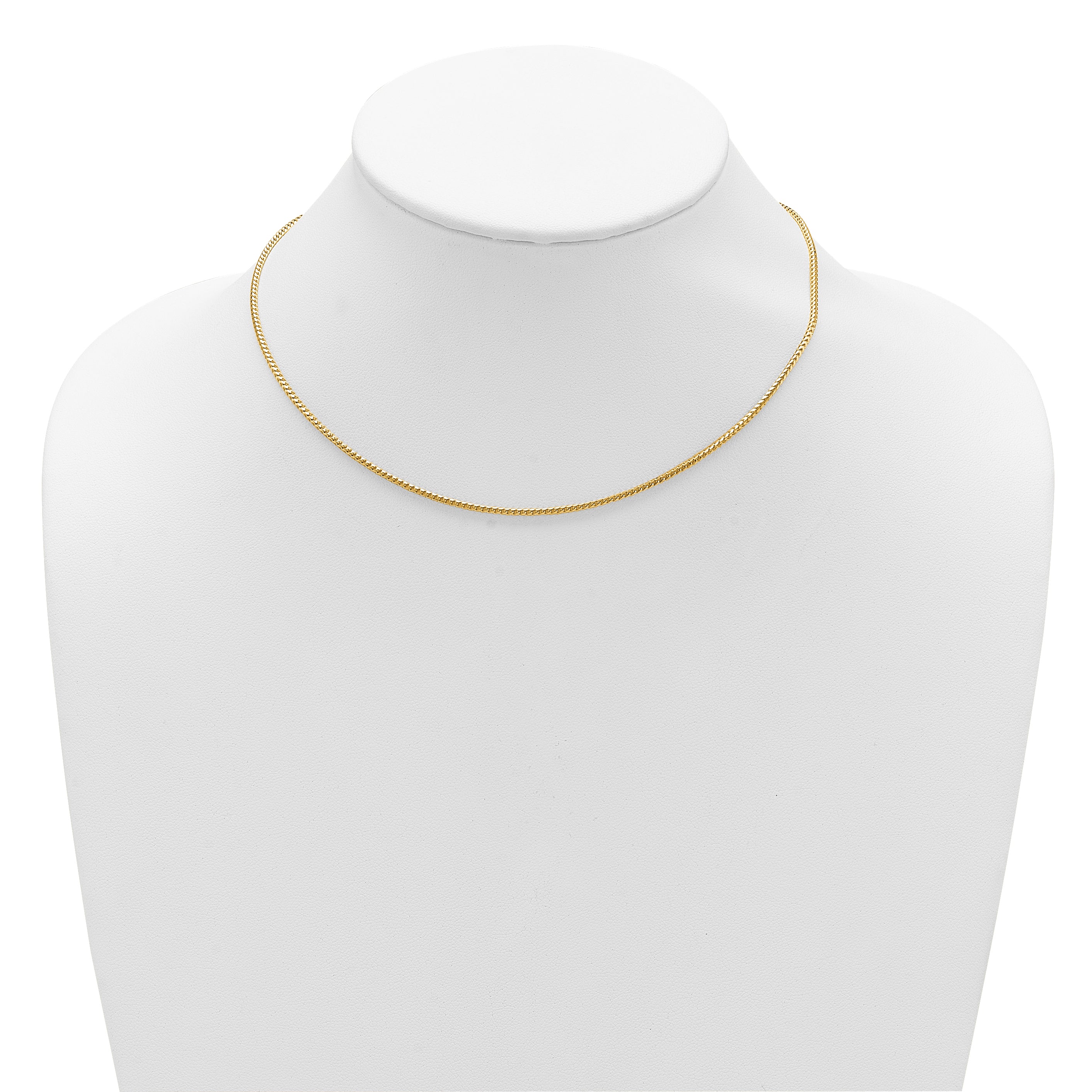 18 Inch 14K Yellow Gold 1.5mmmm Franco 1In+1In Adjustable Chain Necklace
