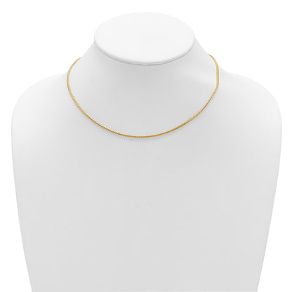 18 Inch 14K Yellow Gold 1.5mmmm Franco 1In+1In Adjustable Chain Necklace