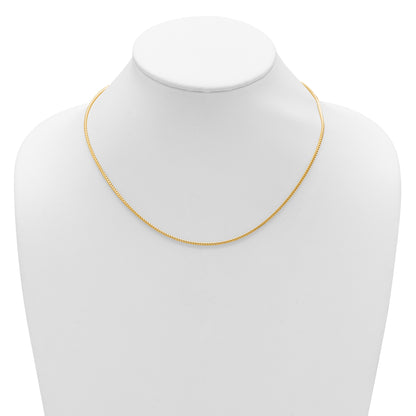 18 Inch 14K Yellow Gold 1.5mmmm Franco 1In+1In Adjustable Chain Necklace