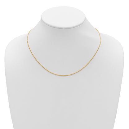 18 Inch 14K Yellow Gold 1.15mm D/C Open Franco 1In+1In Adjustable Chain Necklace