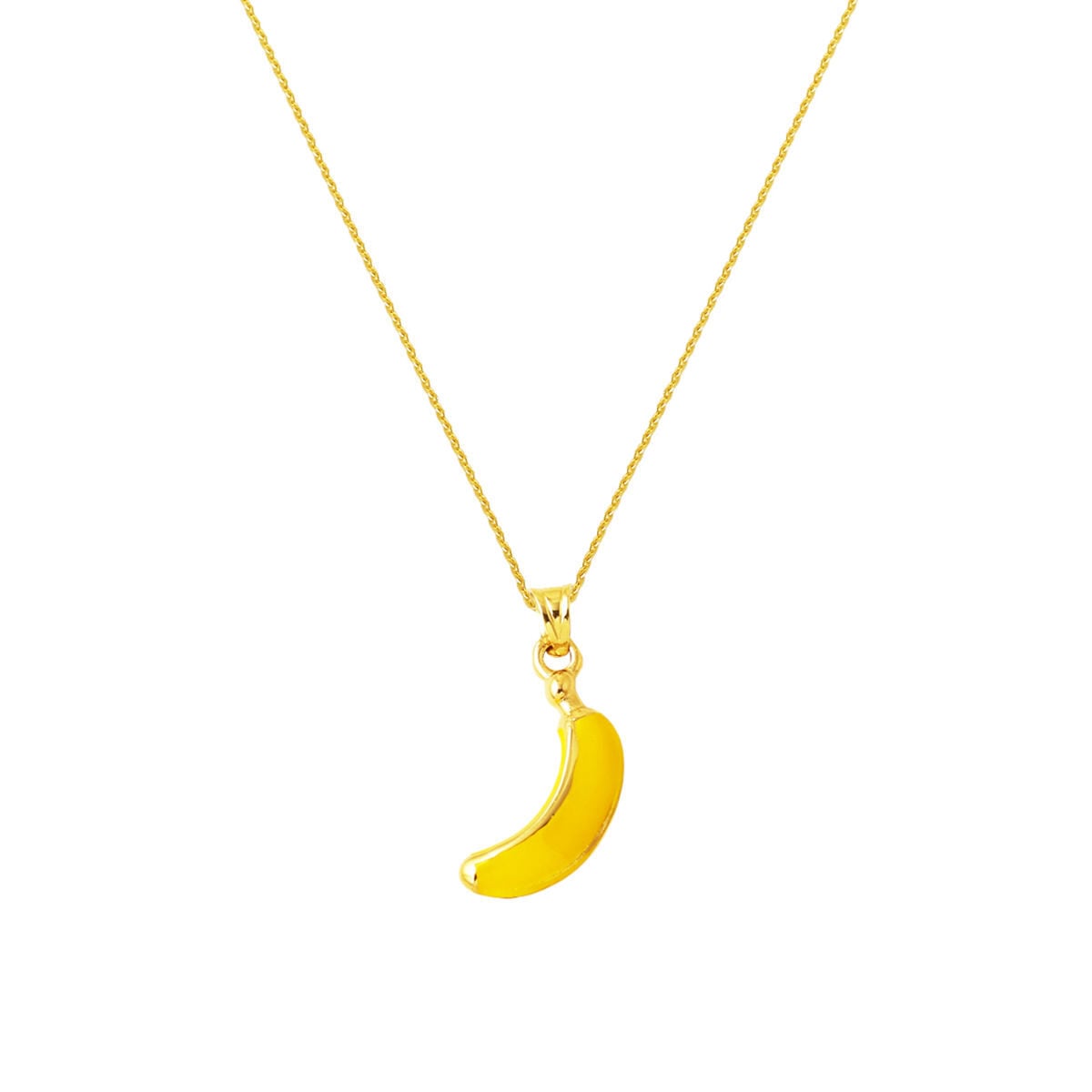 14K Yellow Gold Banana Fruit Necklace