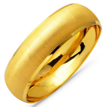 14K Yellow Gold 2 cm Wide Sandblasted Bangle