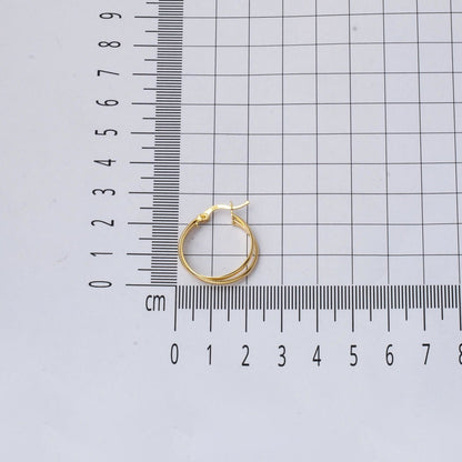 14K Yellow Gold 2.5 cm Diameter Double Hoop Earrings