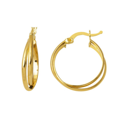 14K Yellow Gold 2.5 cm Diameter Double Hoop Earrings