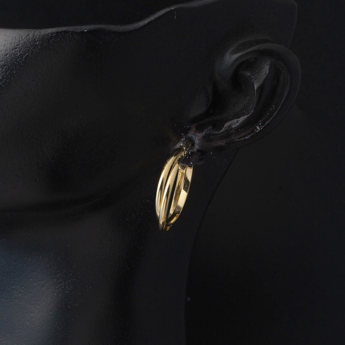 14K Yellow Gold 2.5 cm Diameter Double Hoop Earrings