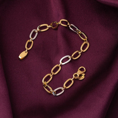 14K Yellow Gold 2 Colored Hoop Bracelet