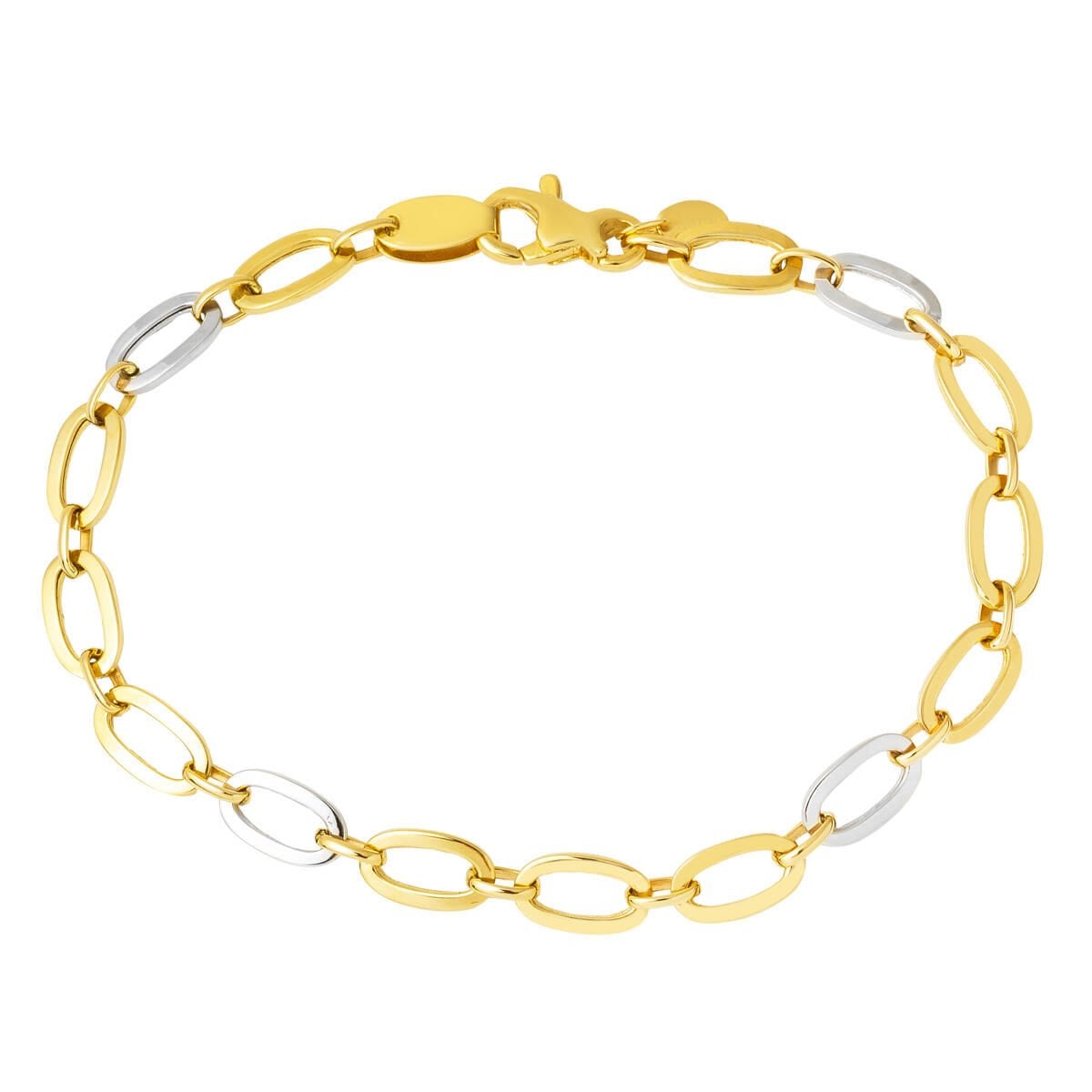 14K Yellow Gold 2 Colored Hoop Bracelet