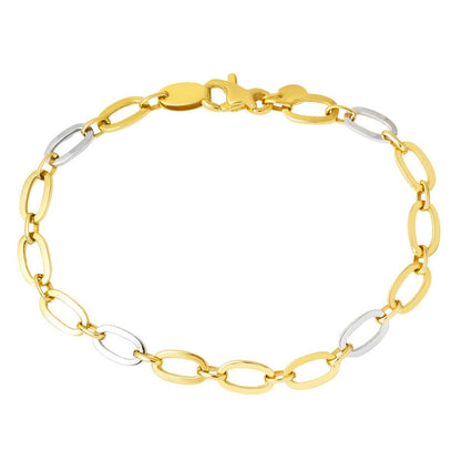 14K Yellow Gold 2 Colored Hoop Bracelet