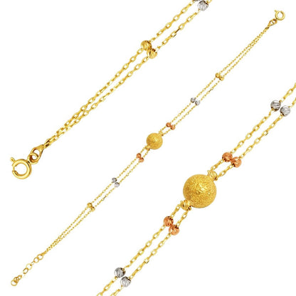 14K Gold 2 Row Chain Bracelet