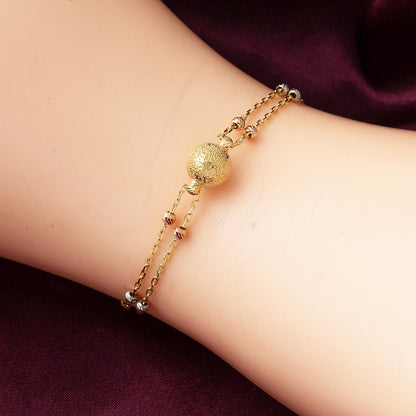 14K Gold 2 Row Chain Bracelet