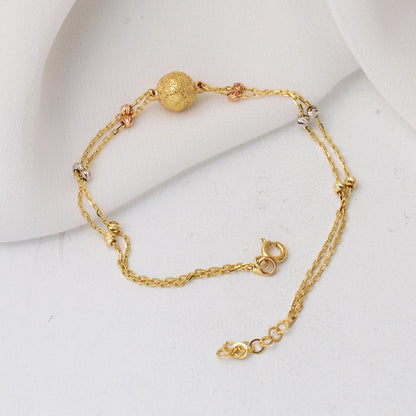 14K Gold 2 Row Chain Bracelet