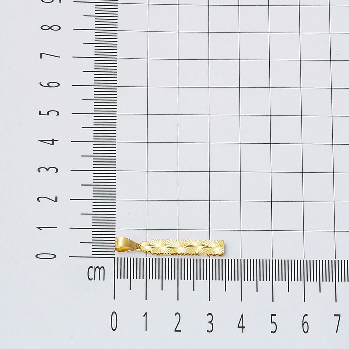 14K Yellow Gold 3 Dimensional Engraved Initial I Necklace