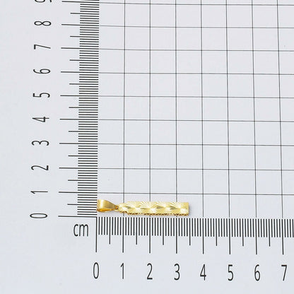 14K Yellow Gold 3 Dimensional Engraved Initial I Necklace
