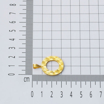 14K Yellow Gold 3 Dimensional Engraved Initial O Necklace